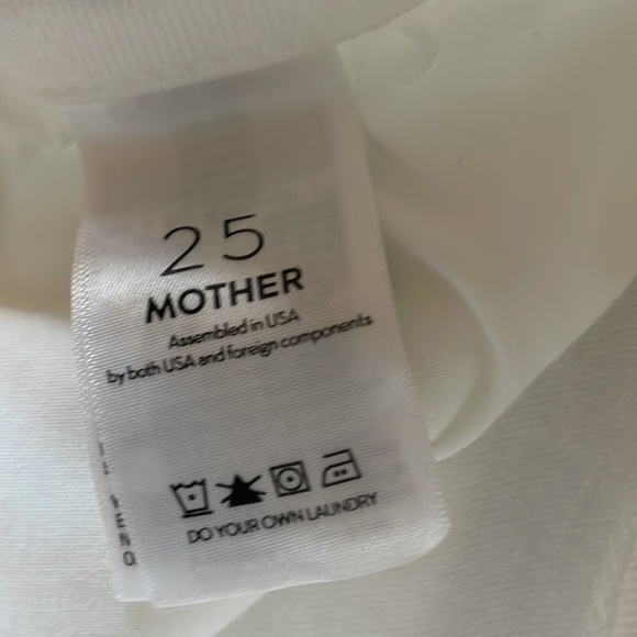 Mother White Pixie Ankle Fray Button Fly in Fairest Of Them All, size 25 - Picture 9 of 10